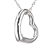 Goldenchen Fashion Jewelry Silver Plated Perfect Love Open Heart Pendant Necklace