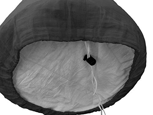 100% Cotton Round Decorative Throw Ottoman Piping Pouf Cover (20" W X12 H, Black) Cover Only, Not Stuffed, Insert Not Included #TOP2