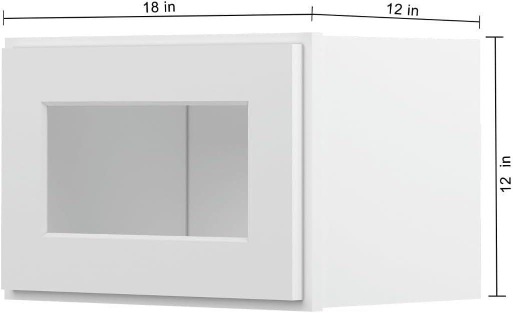 Cros Easy DIY 18-in W x 12-in D x 12-in H in Royal White Plywood Ready to Assemble Wall Kitchen Cabinet Glass NOT Included