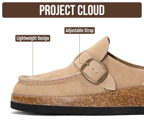 Image of Project Cloud 100% Genuine Leather Moccasin Style Clogs for Women - Memory Foam and Water Resistant Mules Slip On Non-Slip and Durable Clogs Casual Shoes for Women Footwear (Carline)