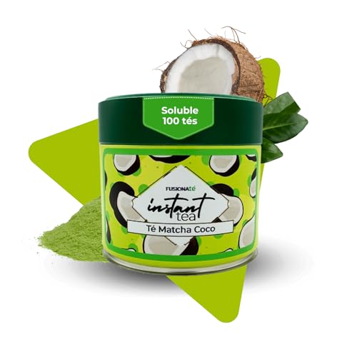 FUSIONATE Té Matcha Coco, Lata de 100g, Versátil y Sabroso, 100% Natural, Energizante y Antioxidante Natural