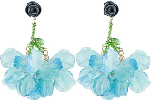 Flower Earrings for Women, Statement Floral Earrings, Bohemian Lightweight Flower Dangle Drop Stud Earring