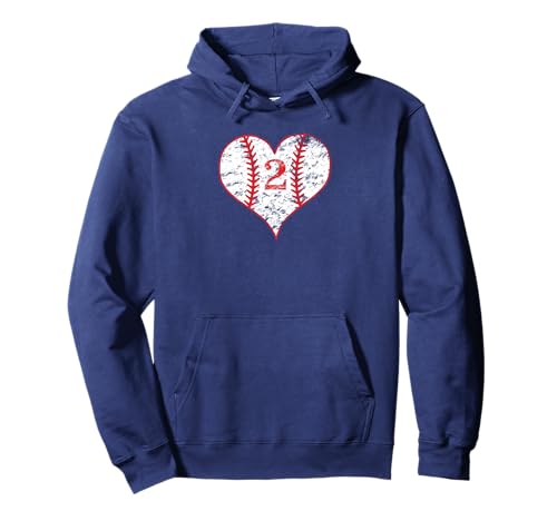 Vintage Love Baseball Mom #2 Baseball Heart, fan número 2 Sudadera con Capucha