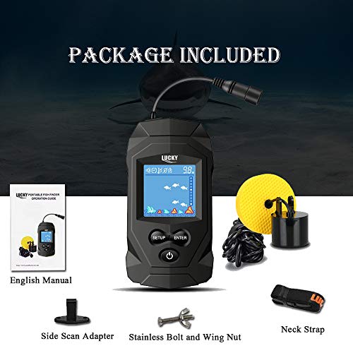 LUCKY Portable Fish Finders Wired Transducer Kayak Fish Finder Kit Portable Depth Finder LCD Display for Kayak Boat Ice Fishing LUCKY Portable Fish Finders Wired Transducer Kayak Fish Finder Kit Portable Depth Finder LCD Display for Kayak Boat Ice Fishing