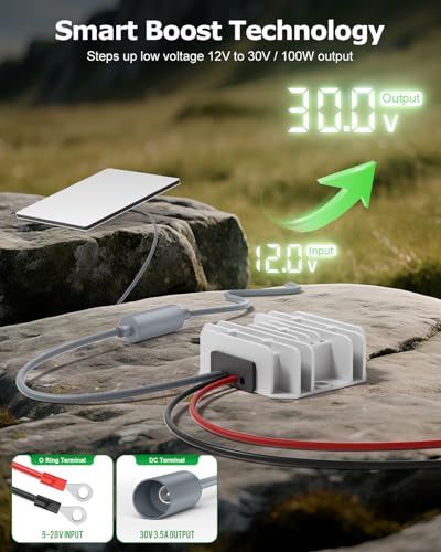 Starlink Mini 12V Adapter DC Step Up Converter 12V to 30V 3.5A Smart Boost Starlink Mini Power Supply Cable Battery Pack for RV Accessories 9-28V Input with Waterproof DC Port No Voltage Drop - Thumbnail 2