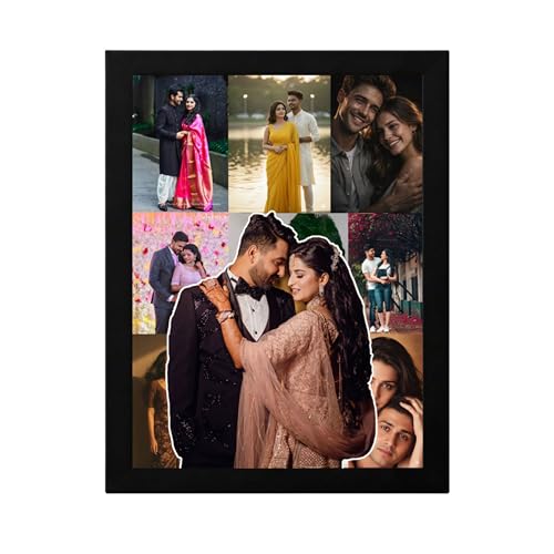 Image of Personalized Photo Frame 8x12 Inch | Custom Collage Photo Frame Gift for Birthday, Anniversary, Couple, Friends | Acrylic Sheet with MDF Back | Wall Decor Memory Frame (D-5)