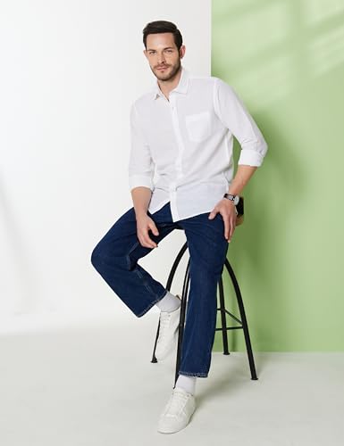Image of Symbol Premium Men's Cotton Linen Casual Shirt - Regular Fit | Full Sleeve (Available in Plus Sizes)