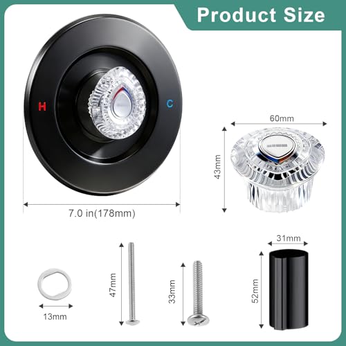 Image of T470 Shower Trim Kit, Compatible with Moen Chateau Shower Trim Kit, Single-Handle Tub /Shower Trim, Includes Escutcheon, Tubes, Screws and Shower Handle (Matte Black)