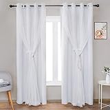 UNISTAR 2 Panels Stars Blackout for Bedroom Living Room Girls Kids Baby Room, Double Layer Star Cut