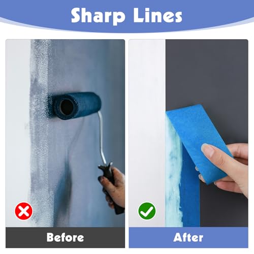 Fyguard 2 Rollen Malerband Blau, 36mm x 50m Abklebeband Maler Papierklebeband Wasserdicht UV-beständig für Scharfe Linien Kantenbearbeitung Farbtrennung