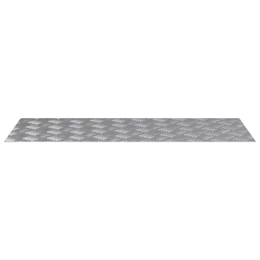 Aluminiowe stopnie schodowe, blacha ryflowana, 100 x 40 cm, kąt prosty, zestaw 4 sztuk, srebrne, antypoślizgowe, do użytku wewnątrz i na zewnątrz, ochraniacze schodów dla bezpieczeństwa i