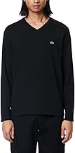 Lacoste Mens Long Sleeve Lightweight Cotton Pima V-Neck T-Shirt