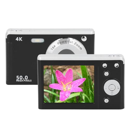 Cámara digital DSLR 50MP 4K con zoom 16X y luz auxiliar miniatura 7