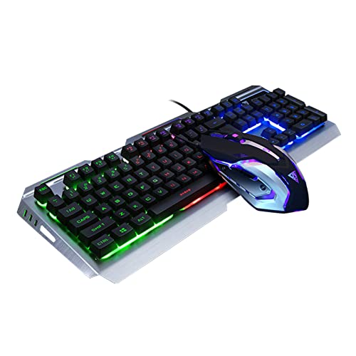 1 Unidades V1 RGB Teclado de respuesta rápida Plug Play Portátil 3200DPI Portátil Gaming Escritorio Ratón Cover
