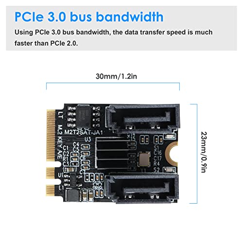 Image of M.2(A+E Key) to 2 Ports SATA3.0 6G Multiplier Free Driver