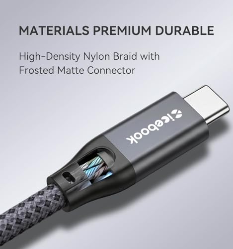 Image of 3FT USB C to USB C 3.2 Gen 2 X 2 Video Cable for Monitor, 240 Watt Fast Charging Cable, 20Gbps High Speed Data Transfer Cable, 4k@60Hz Full Function Display Cable for iPhone 17, Laptop, SSD, Hub, eGPU