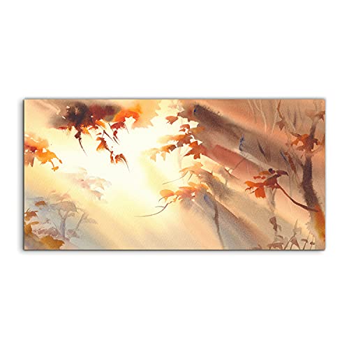 Photo sur verre 140x70cm déco murale salon chambre forêt aquarelle