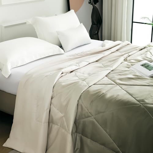 Image of Ac Comforter King Size Ombre with Satin Finish 180 GSM - Reversible AC Comforter - Brown Comforter Quilt Duvet Dohar Blanket for Summer 220 x 250cm