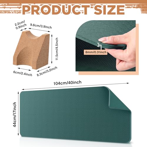Image of Klyyo 41 In Guitar Mat with Neck Rest, 8mm Extra Thick TPE Non Slip,Green | Dual Height Cradle for Bass Guitar, Repair Bench Pad for String Change Cleaning, Fits Acoustic Electric Ukulele