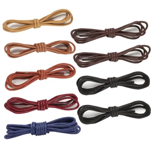 Lista de Cordones favoritos de las personas. 42 Cordones de Zapatos Colores Redondos de Alta Calidad de Oxford Chukka para Hombres y Mujeres (9 pares), Mythya Cordones Redondos Encerados para Zapatos Oxford, Botas, Cordones de...