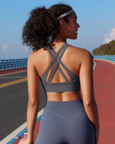 Image of RUNNING GIRL Sports Bra for Women High Support, Criss-Cross Back Padded Strappy Sports Bras Yoga Bra with Removable Cups