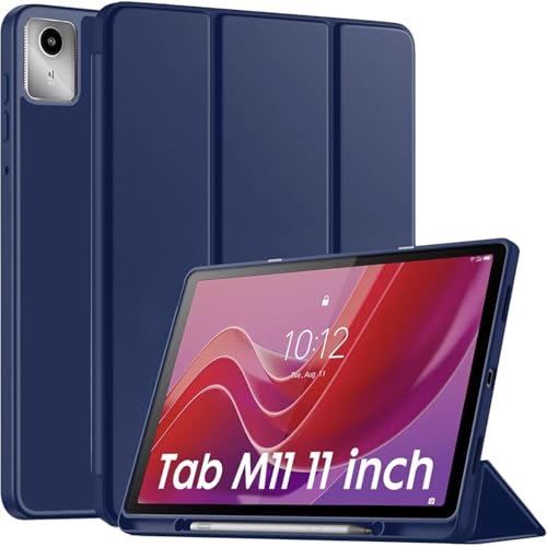 CERLINK Cover for Lenovo Tab M11 Cover Case, Flip Cover with Pencil Holder for Lenovo Tab M11 Tablet 11 inch Auto Sleep Wake Support (Darkblue)
