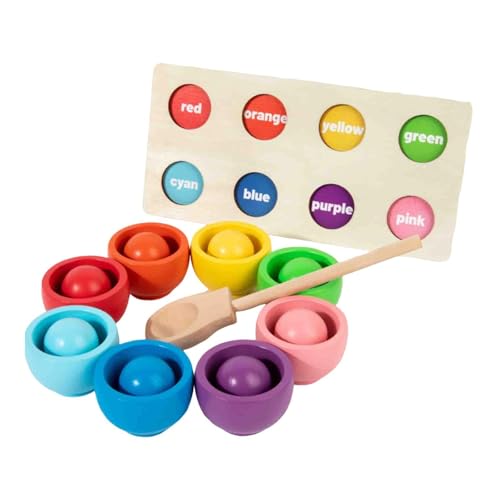 Rainbow Balls in Cups Matching Game Color Classification