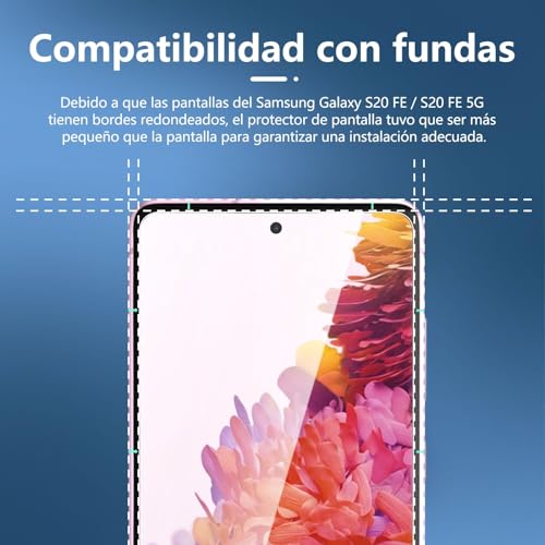 Image of NEW'C 3 Pack Designed for Samsung Galaxy S20 FE / S20 FE 5G Screen Protector Tempered Glass, Case Friendly Anti Scratch Bubble Free Ultra Resistant