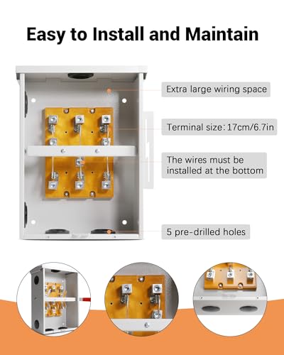 Krysolad 200A Generator Transfer Switch, 200 Amp Manual Transfer Switch, 3P 120/240V-Volt Transfer Switch, 48000W General-Duty Double-Throw Safety Switch, Meeting Nema 3R Standards For Outdoor And Indoor thumb #3