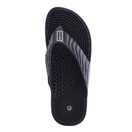 Image of Acupressure slippers for foot massage with magnetic Unisex-Adult (10, Black)