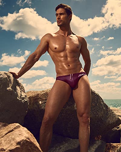 Bang Men's Swimwear - Swim Mini Brief - Low Rise Sexy Bikini Premium Swimsuit (Very Berry - M) #TOP1