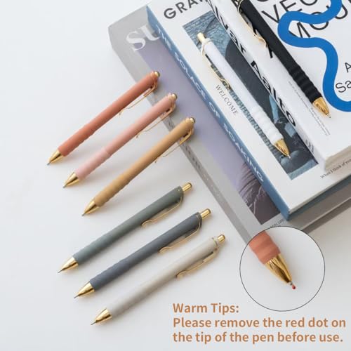 Image of Linbsunne Ballpoint Pens Black Medium Point 1mm with Super Soft Grip Ball Point Pen for Men Women Retractable(style2, 12 pcs)