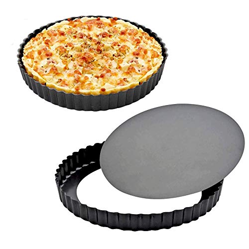 Gutsdoor Tart Pan 10 Inch with Removable Bottom Nonstick Quiche Pan Round Pie Pans for Baking Kitchen