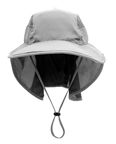 Sonnenhut Herren Damen UPF 50+ Outdoor UV Summer Cap mit Nackenschutz Hiking Fischerhut Strand Faltbar Safari Buschhüte Mesh Hat