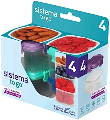 Sistema Knick Knack Mini Pack of Reusable Containers, Set of 4, Multi