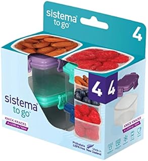 Sistema Knick Knack Mini Pack of Reusable Containers, Set of 4, Multi