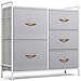 ROMOON Dresser Organizer with 5 Drawers, Fabric Dresser Tower for Bedroom, Hallway, Entryway, Closets - Gray