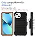 for Defender Phone Case iPhone 13 Case with Belt Clip, for Shockproof iPhone 13 Case Heavy Duty Rugged, 2 Layers of Sturdy for iPhone13 Cases, Military-Grade Cover for iPhone13Case Black & Orange