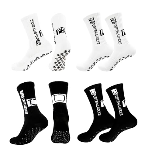 DYMHQ zwarte en witte antislip voetbalsokken maat 41-45