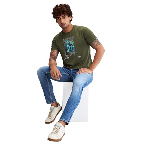 Image of Spykar Men's Kano Slim Fit Mid-Rise Jeans (Ankle Length)