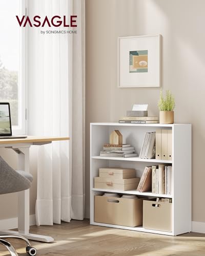 Image of VASAGLE CUSTOS Collection - Bookshelf, 3-Tier Bookcase, Book Shelf, Open Storage Shelf, 9.4 x 31.5 x 32 Inches, for Living Room, Home Office, Dinning Room, Cloud White ULBC173T14