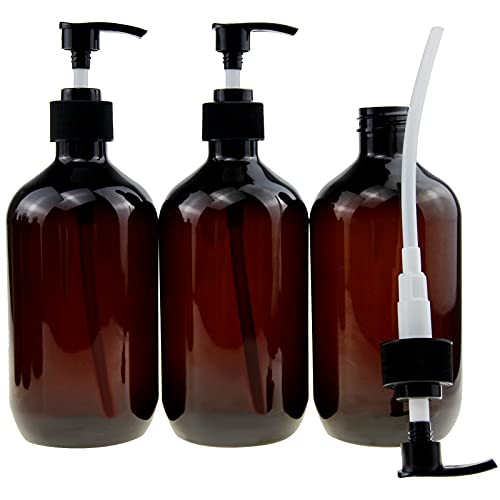 Foochy Empty Plastic Bottles With Pump Dispenser And 6Pcs Labels Included, Refillable Travel Containers For Hand Sanitizer Shampoo Lotion, Etc - Bpa/Paraben Free, 500Ml/16.9Oz (6 Pack) #TOP3