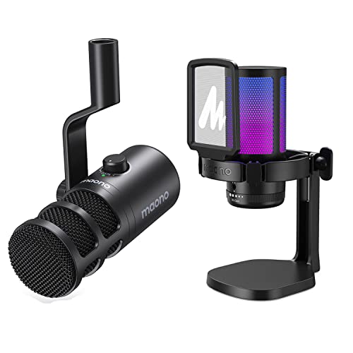 Maono Usb Gaming Microphone With Usb Dynamic Mic, Pc Computer Condenser Mic With Noise Cancellation, Rgb Lights, Mute, Gain Control For Streaming, Recording, Podcast, Chat, Twitch, Youtube, Discord #TOP15