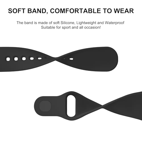YLK 2 Piezas Correas para Redmi Watch 3 Active Correa de Silicona Hombres Mujeres, Pulsera de Repuesto Deportiva, Transpirable, Impermeable (Negro/Negro, Redmi Watch 3 Active) - imagen 5
