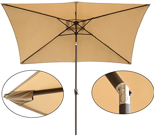 Parasol rectangulaire de jardin inclinable à manivelle pour bloquer le soleil sur la terrasse - 2