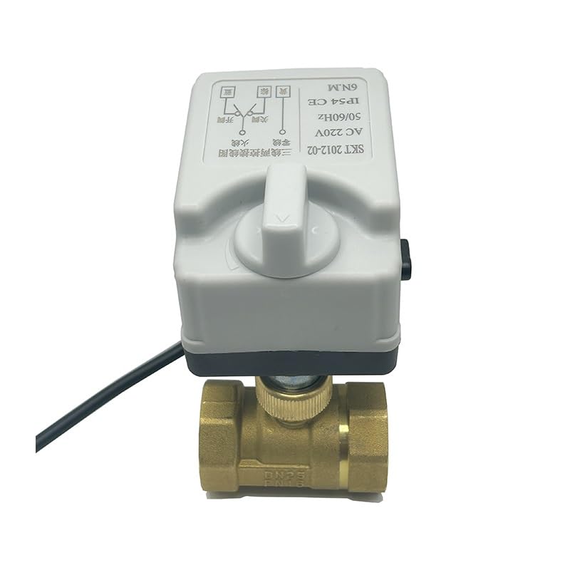 Vanne à bille motorisée bidirectionnelle, 1/2 "3/4" 1 "2", avec interrupteur manuel, 220V 12V 24V, vanne à bille électrique en laiton, 3 fils, commande à 2 points, 1 pièce ( Size : 1-1/2" , Color : 12