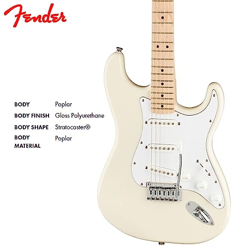 Squier Affinity Series Stratocaster Electric Guitar, Olympic White, Maple Fingerboard #TOP3