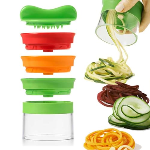 Spiraliseur de Légumes, 1Pcs Spaghettis de Légumes Manuel, Coupeur de Légumes Manuel 3 en 1 pour Courgettes, Carottes, Concombres, Pommes de Terre, Oignons