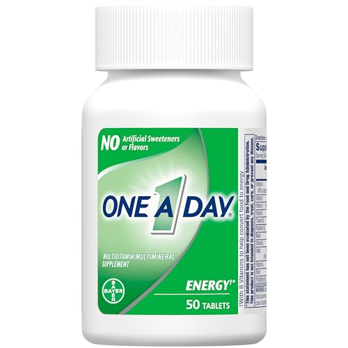 One A Day Energy Multivitamin, Supplement with Vitamin A, Vitamin C, Vitamin D, Vitamin E and Zinc for Immune Health Support*, Caffeine, Biotin, B6, B12 & more, 50 count (Packaging May Vary) - Image 3