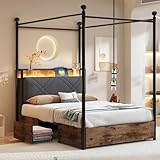 Esthétique européenne raffinée : Le cadre mince en métal est subtilement intégré avec des motifs de bois chaleureux. La combinaison distinctive de finitions en bois naturel et de détails en métal noir ajoute une touche vintage chic tout en garantissant stabilité et durabilité. Les boules décoratives en métal noir aux coins renforcent cette allure élégante.